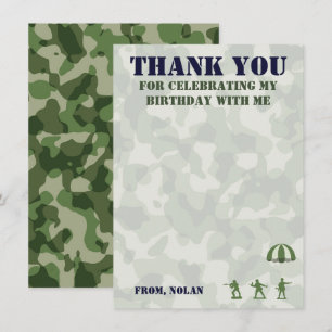 Cartão De Agradecimento  Aniversário Militar do Exército Obrigado Nota C