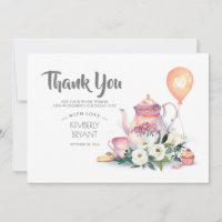 Aniversário Par-Tea Floral Obrigado