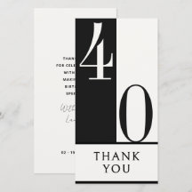 Aniversário Personalizado Preto e Branco Minimalis
