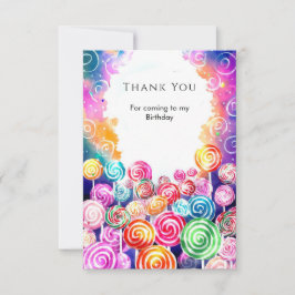 Cartão De Agradecimento Aniversário Personalizado Sonho Doce Candyland