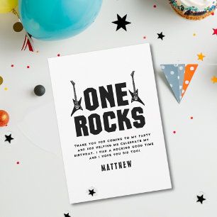 Cartão De Agradecimento Aniversário Preto e Branco do Cool One Rocks