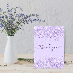 Cartão De Agradecimento Aniversário violeta violeta roxa obrigado de poei