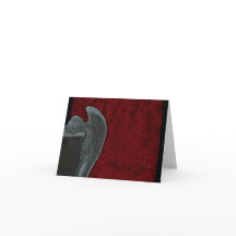 Anjo gótico no obrigado vermelho do casamento de