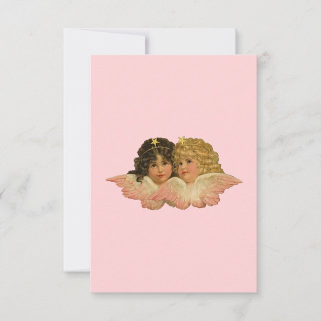 Cartão De Agradecimento Anjos Vitorianos Esmagam Rosa (Frente)