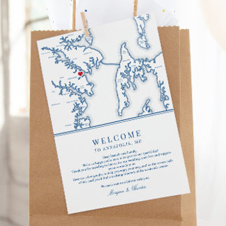 Cartão De Agradecimento Annapolis Maryland Wedding Welcome Itinerary