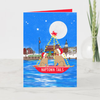 Cartão De Agradecimento Annapolis Parade of Lights Dogs Christmas Card