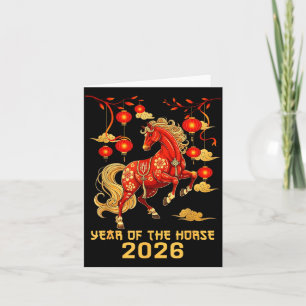 Cartão De Agradecimento Ano Novo Chinês 2026 Cavalo Feliz Ano Novo Chinês