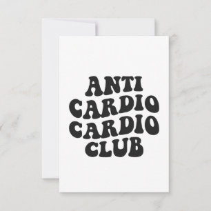 Cartão De Agradecimento Anti Cardio Club Funny Gym Malhação Gift