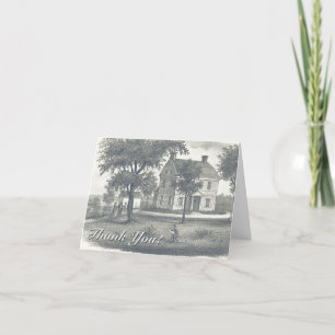 Cartão De Agradecimento Antiga Casa do País Fashiada "Obrigado!"