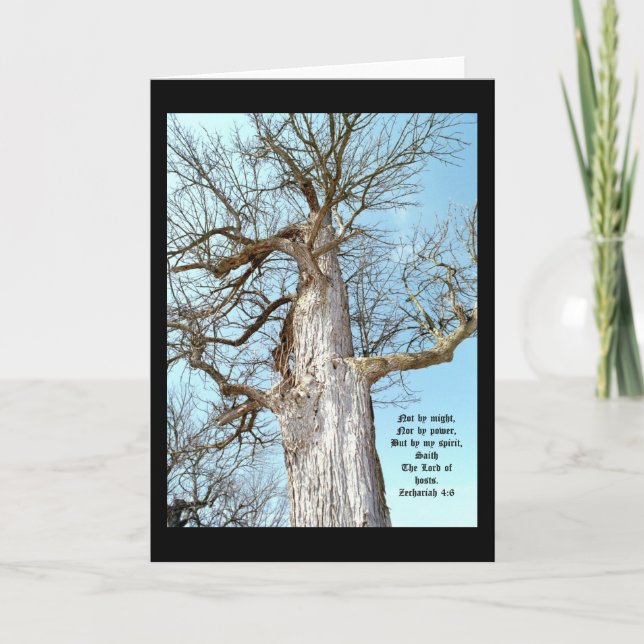 Cartão De Agradecimento Antigos Ash Zechariah 4:6 (Frente)