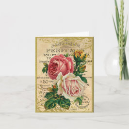 Cartão De Agradecimento Antigos Rosas franceses