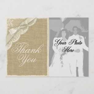 Cartão De Agradecimento Antiguamente País de rendas brancas Obrigado