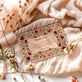 Cartão De Agradecimento Antique Botanical Valentine Party