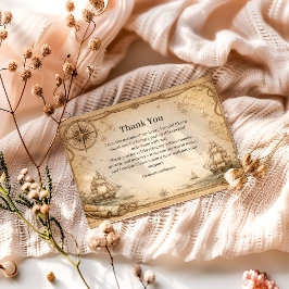 Cartão De Agradecimento Antique Nautical Map Birthday