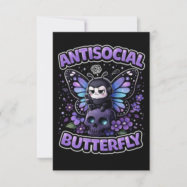 Cartão De Agradecimento Antisocial Butterfly (Frente)