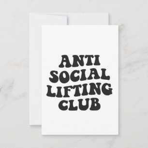 Cartão De Agradecimento Antisocial Lifting Club Funny Gym Malhação Lover