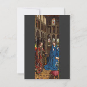 Cartão De Agradecimento Anunciação de Van Eyck Premium Luz da Catedral
