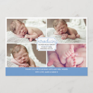 Cartão De Agradecimento Anúncio/cartões de agradecimentos do bebé
