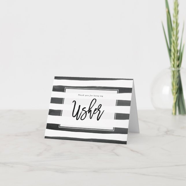 cartão de agradecimento ao acompanhante listrado (Frente)