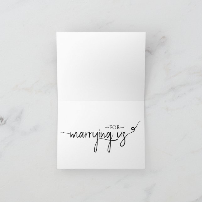 Cartão de Agradecimento ao Celebrante do Casamento (Interior)