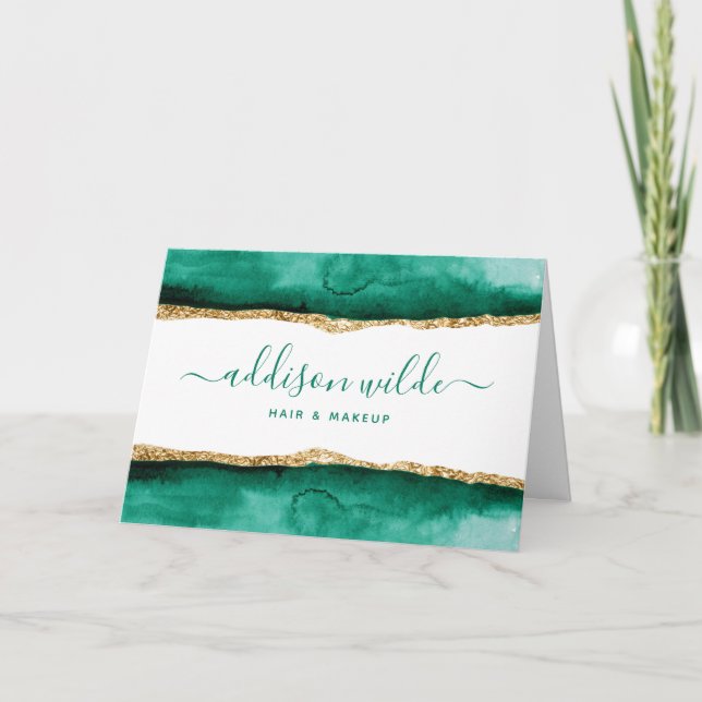 Cartão de Agradecimento ao Cliente Esmeralda Verde (Frente)