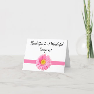 Cartão de agradecimento ao cuidador Pink Daisy