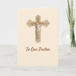Cartão de Agradecimento ao Pastor Crucifixo Elegan