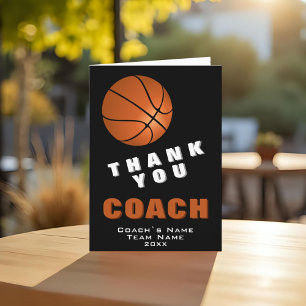 Cartão de Agradecimento ao Treinador de Basquete B