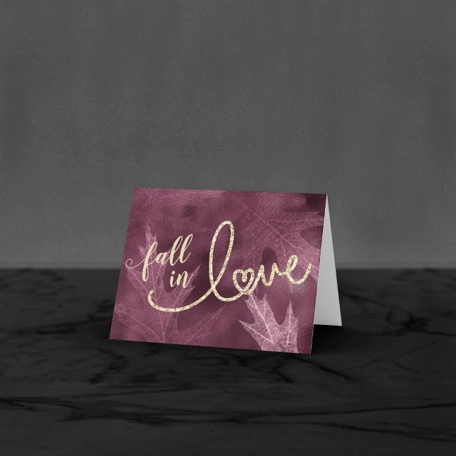 Cartão De Agradecimento Apaixonado pelo outono | Foto de casamento de amor (Criador carregado)