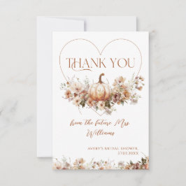 Cartão De Agradecimento Apaixonado Pumpkin Chá de panela de flor selvagem