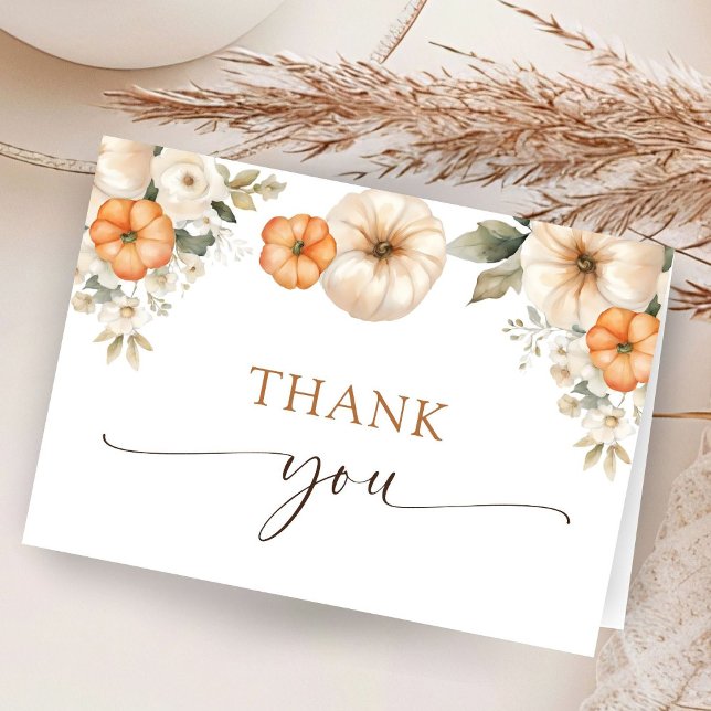 Cartão De Agradecimento Apaixonar Chá de fraldas outono Dobrado Obrigado (Criador carregado)