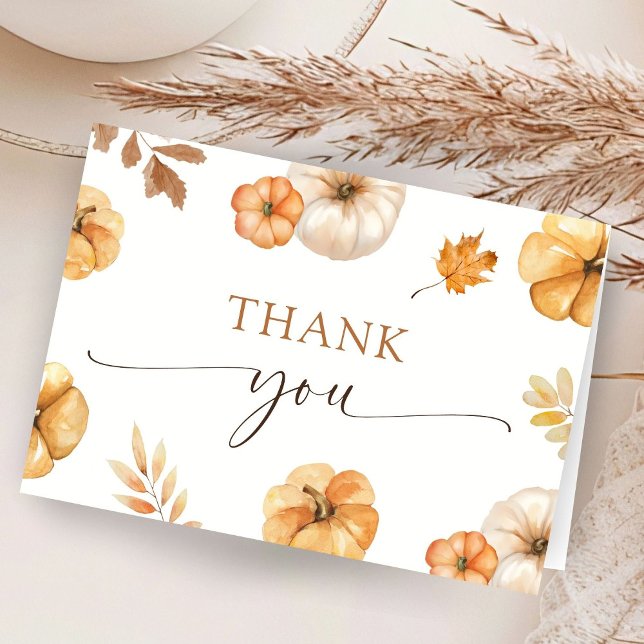 Cartão De Agradecimento Apaixonar Chá de fraldas outono Dobrado Obrigado (Criador carregado)