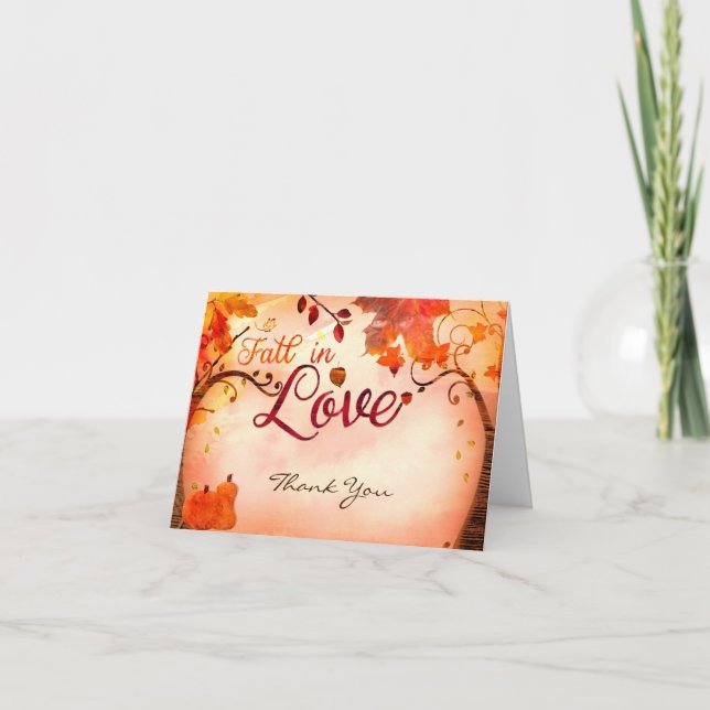 Cartão De Agradecimento Apaixonar-se Outono Caprichoso Obrigado (Frente)