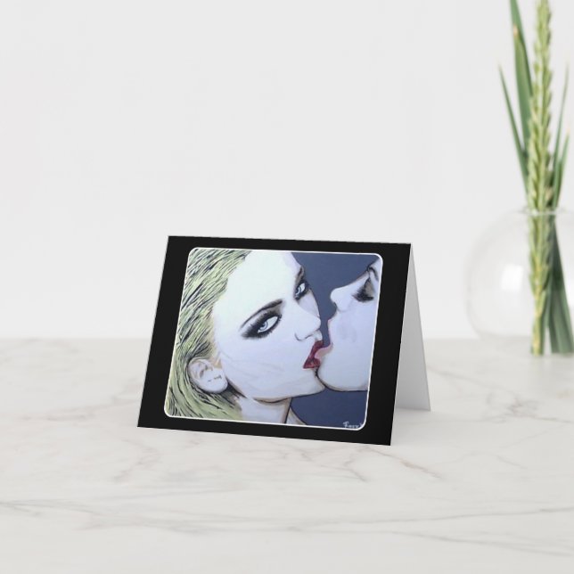 Cartão De Agradecimento 'Apenas um Beijo' Pintura em um (Frente)