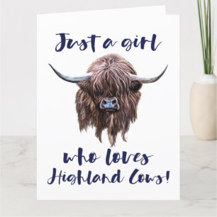 Cartão De Agradecimento Apenas Uma Menina Que Ama Vacas Em Highland Escoce