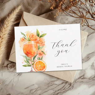 Cartão De Agradecimento Aperol Spritz Aquarela Chá de Noiva