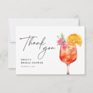 Cartão De Agradecimento Aperol Spritz Floral Chá de Noiva