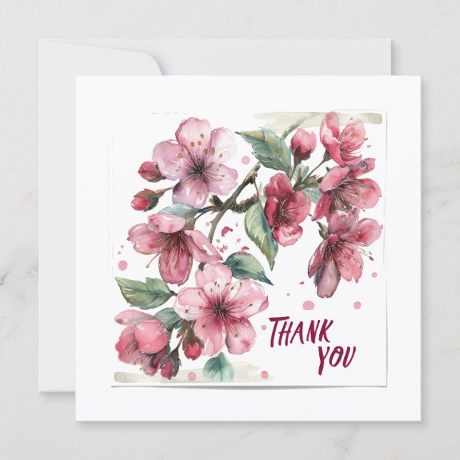 Cartão De Agradecimento Apple blossoms Thank you card.  (Frente)