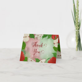 Cartão De Agradecimento Apple Of My Eye Baby Shower Folded Thank You Card