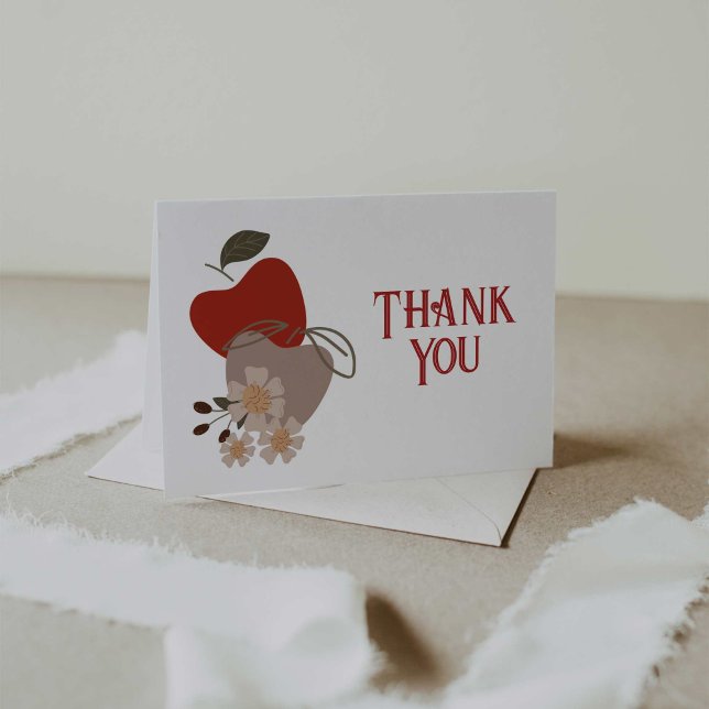 Cartão De Agradecimento Apple Themed Chá de fraldas ou Aniversário (Criador carregado)