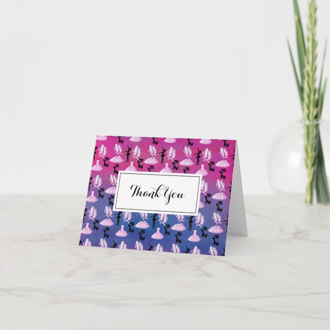 Cartão De Agradecimento Apreciação da dança de padrão de balé Obrigado (Frente)