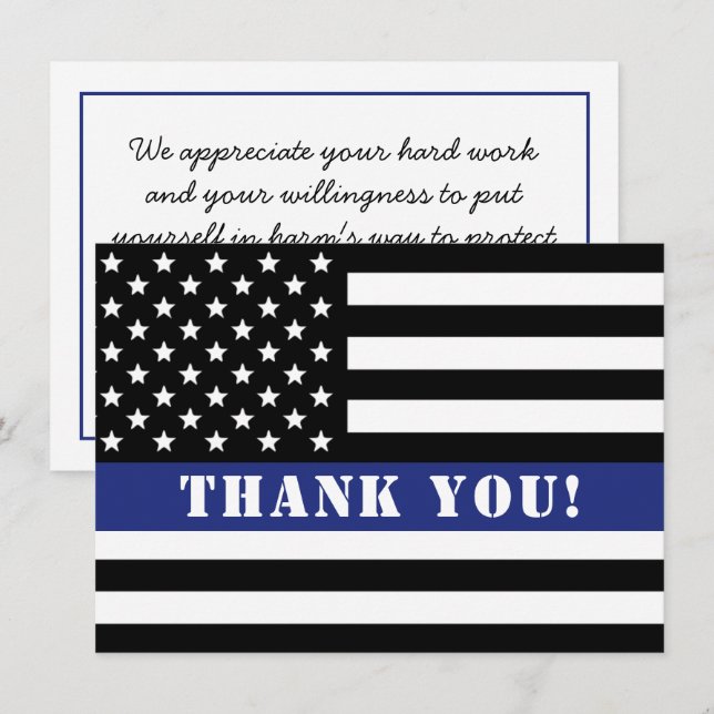 Cartão De Agradecimento Apreciação de Polícia do Agente de Polícia Persona (Frente/Verso)