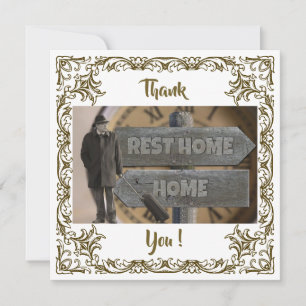 Cartão De Agradecimento Apreciação do Home Rest Vintage
