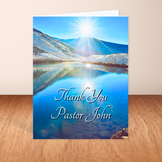 Cartão De Agradecimento Apreciação do Pastor Sunrise do Lago Norte Azul (North Lake Blue Sunrise Pastor Appreciation Thank You Card
)