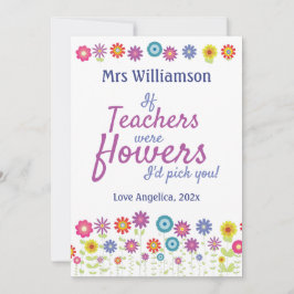 Cartão De Agradecimento Apreciação Do Professor Se Os Professores Eram Flo