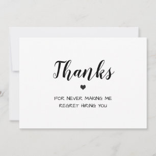 Cartão De Agradecimento apreciação engraçada e minimalista dos empregad