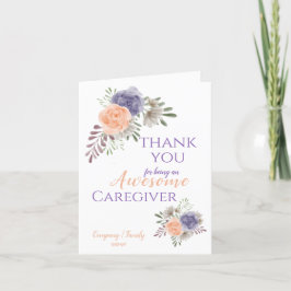 Cartão De Agradecimento Apreciação Incrível de Cuidadores Floral