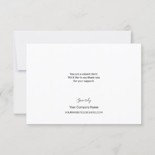Cartão De Agradecimento Apreciação Simples do Cliente Empresarial