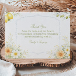 Cartão De Agradecimento Apreciação Suave Floral de Limão