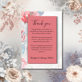 Cartão De Agradecimento apricot Casamento de rosa de flor silvestre de cor